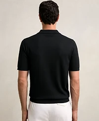 Reiss Men's Merino Wool Open Collar Polo Shirt