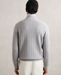 Reiss Men's Half-Zip Cable-Knit Wool Sweater