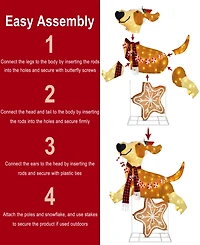 Puleo International 4' Pre-Lit Outdoor Puppy Christmas Holiday Decor