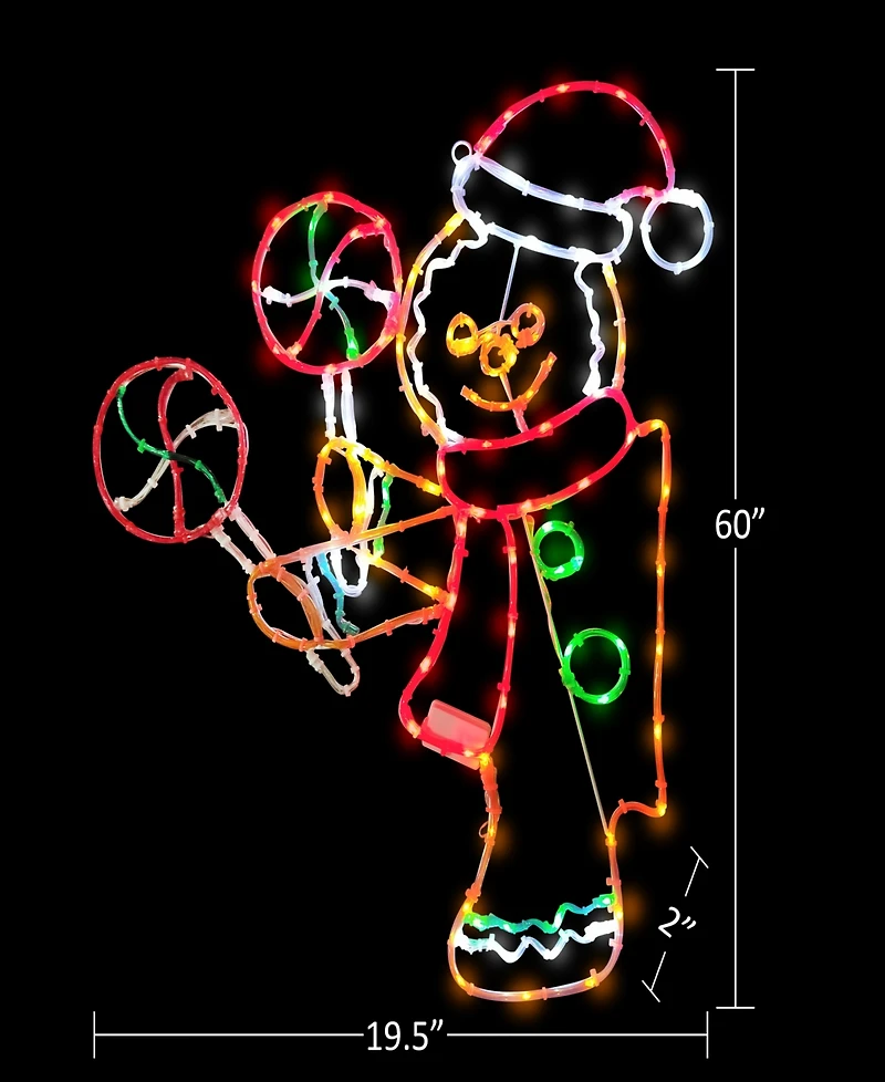 Puleo International 2' Gingerbread Window Decor