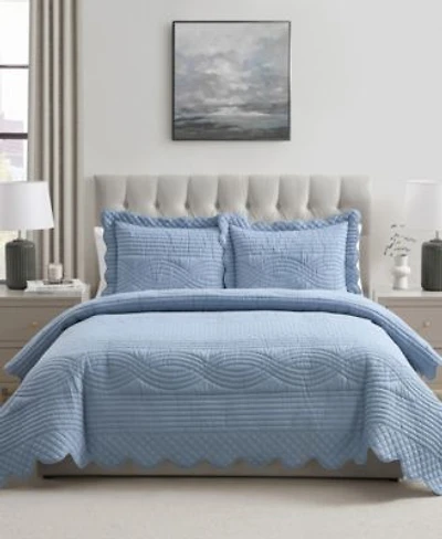 Vcny Home Scallop Microfiber Quilt Sets