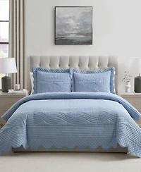 Vcny Home Scallop Microfiber Quilt Sets