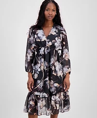 Robbie Bee Petite Chiffon Fit & Flare Dress