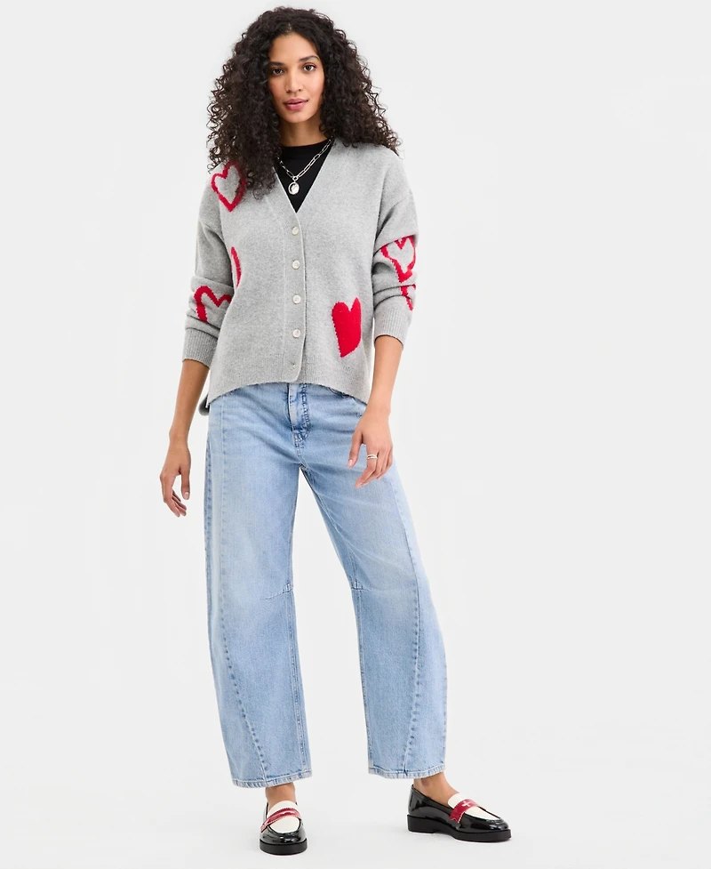On 34th Women's Curved Hem Heart Cardigan, Macy's Exclusive