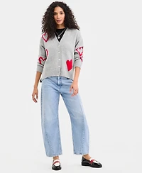 On 34th Women's Curved Hem Heart Cardigan, Macy's Exclusive