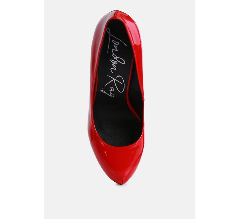 Pismis Patent Faux Leather Stiletto Pumps Women