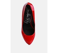 Pismis Patent Faux Leather Stiletto Pumps Women