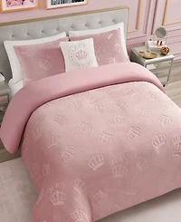 Juicy Couture Plush Reversible Embossed Crown 4-Pc. Comforter Set, Full/Queen