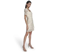 Vince Camuto Women's Novelty Square Neck Dress