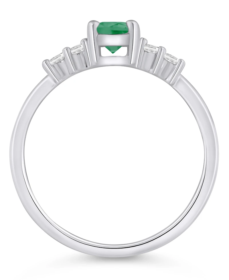 Macy's Gemstone and Diamond Ring (1/6 ct. t.w.) 10k White Gold (also Yellow Gold)