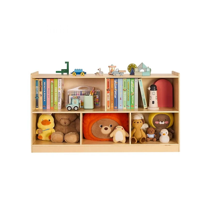 Slickblue 2-Tier Toy Storage Organizer with 5 Section Cubbies for Home
