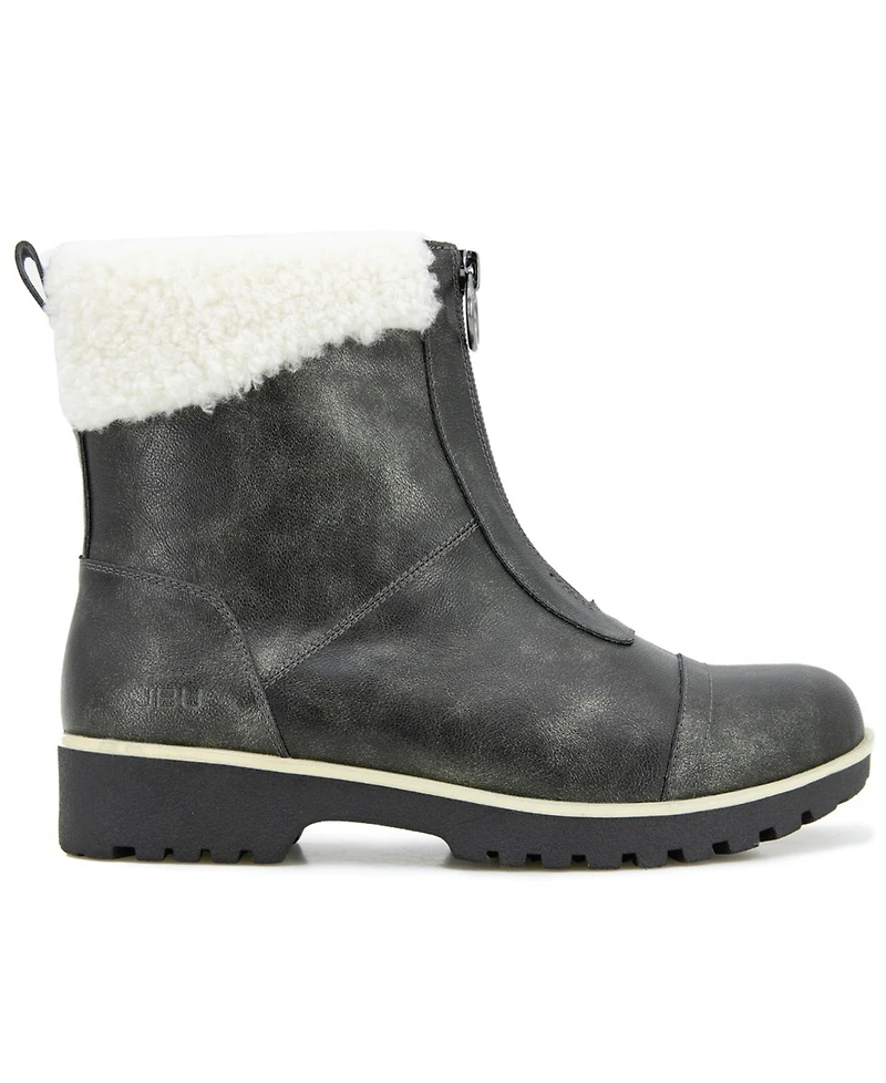 Jbu Women's Brynn Water Resistant Zip-Front Cozy Booties