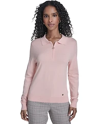 Tommy Hilfiger Women's Long-Sleeve Quarter-Zip Polo Sweater
