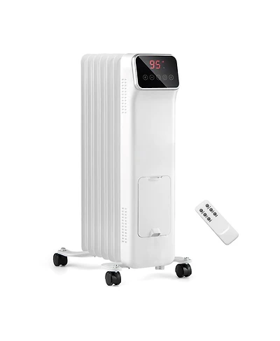 Sugift 1500W Oil Filled Radiator Heater with Remote Control 3 Modes 24H Timer