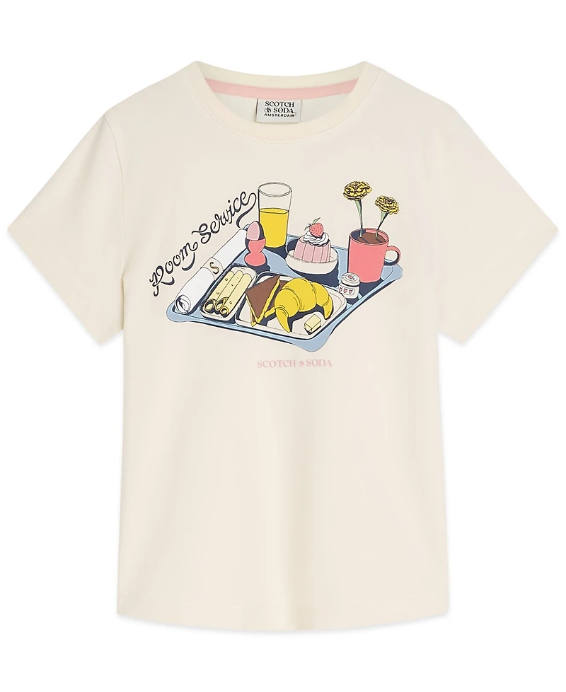 Scotch & Soda Girls 4-6X Breakfast Tray Graphic Short-Sleeve T-Shirt