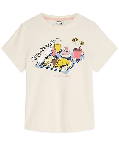 Scotch & Soda Girls 4-6X Breakfast Tray Graphic Short-Sleeve T-Shirt