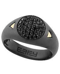 Effy Collection Men's Black Spinel (3/4 ct. t.w.) Ring in Sterling Silver