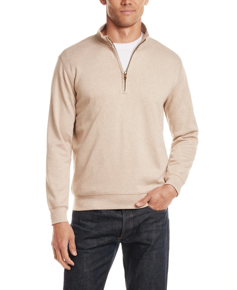 Weatherproof Vintage Men's Long Sleeve Mixy Quarter Zip Sweater