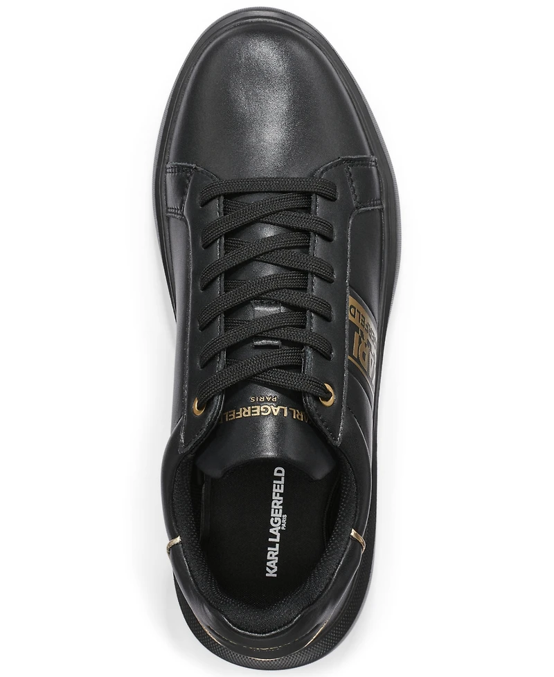 Karl Lagerfeld Paris Men's Side Logo Plain Toe Sneakers