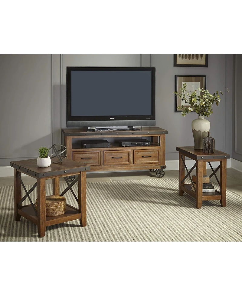 Intercon Taos Chairside Table, Multi Colored Brown Canyon Finish