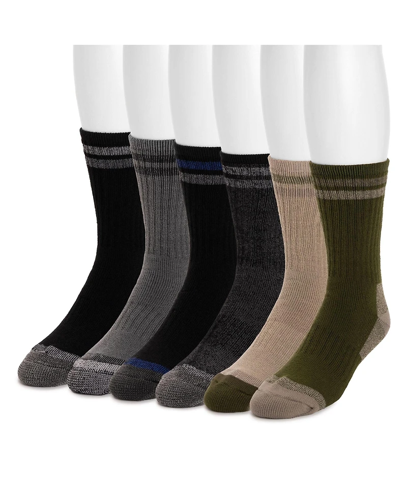 Muk Luks Men's 6 Pack Heat Retainer Crew Socks