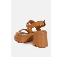 Urla Eyelet Detail Platform Heel Sandals Women