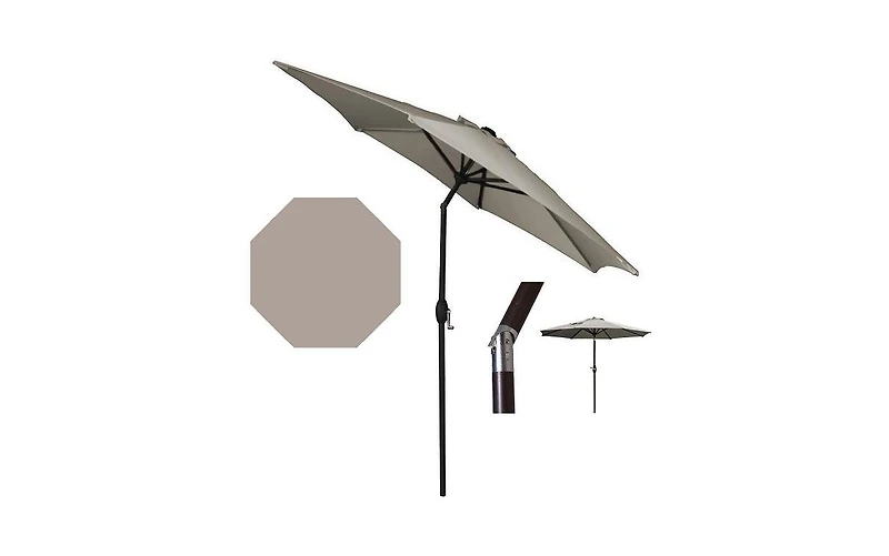 Panama Jack Outdoor Panama Jack Grey 9 Ft Alum Patio Umbrella W/Crank