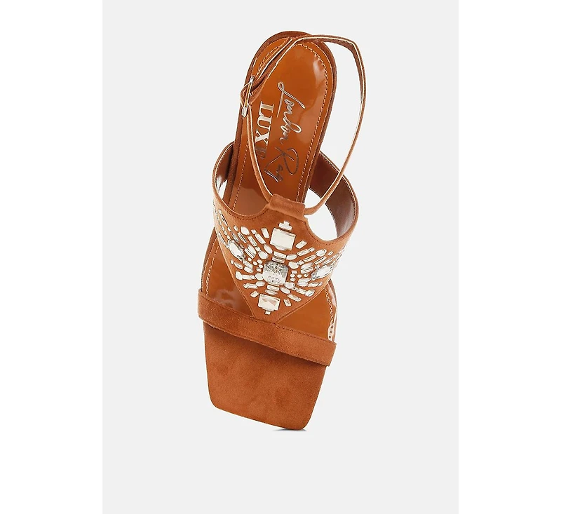 Warda Jeweled Shiny Stiletto Heels