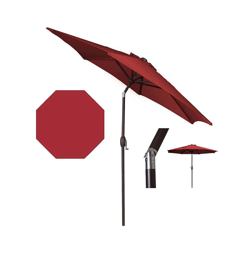 Panama Jack Outdoor Panama Jack Red 9 Ft Alum Patio Umbrella W/Crank
