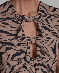 Bcbg Women's Zebra Print Bistretch Bow Shift Dress