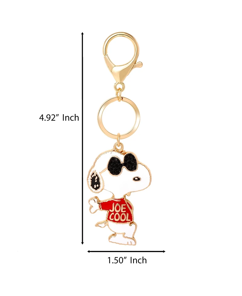 Peanuts Joe Cool Keychain, Gold-Tone Enamel Bag Charm