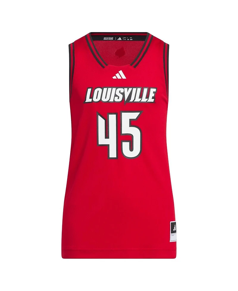 Adidas Big Boys and Girls 45 Red Louisville Cardinals Replica Swingman Jersey