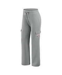 Wear by Erin Andrews Women's 2-Piece Gray Kansas City Chiefs Waffle-Knit Long-Sleeve Hoodie and Lounge Pant Set