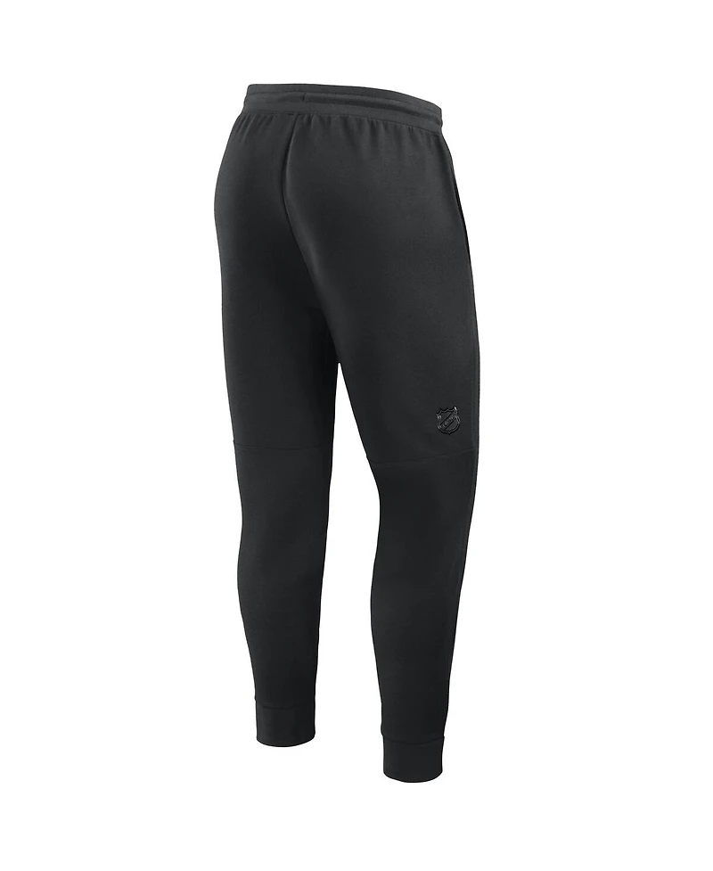 Fanatics Men's Black Chicago Blackhawks Authentic Pro Road Tri-Blend Joggers