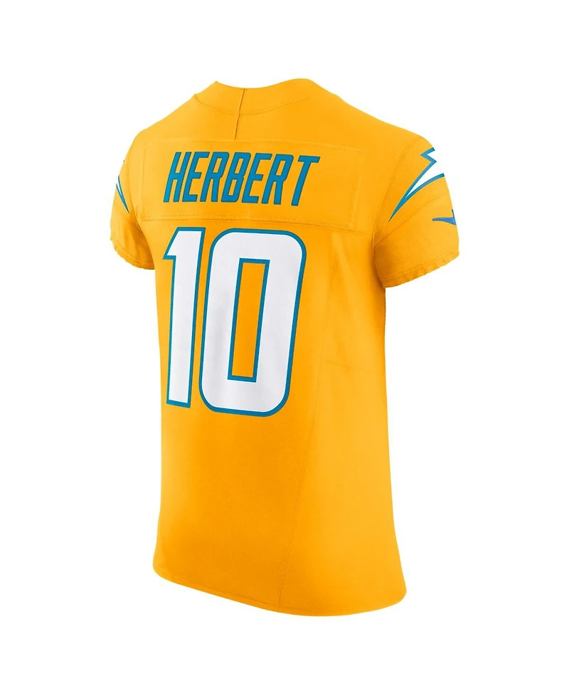 Nike Men's Justin Herbert Gold Los Angeles Chargers Alternate Charger Power Vapor F.u.s.e. Elite Jersey