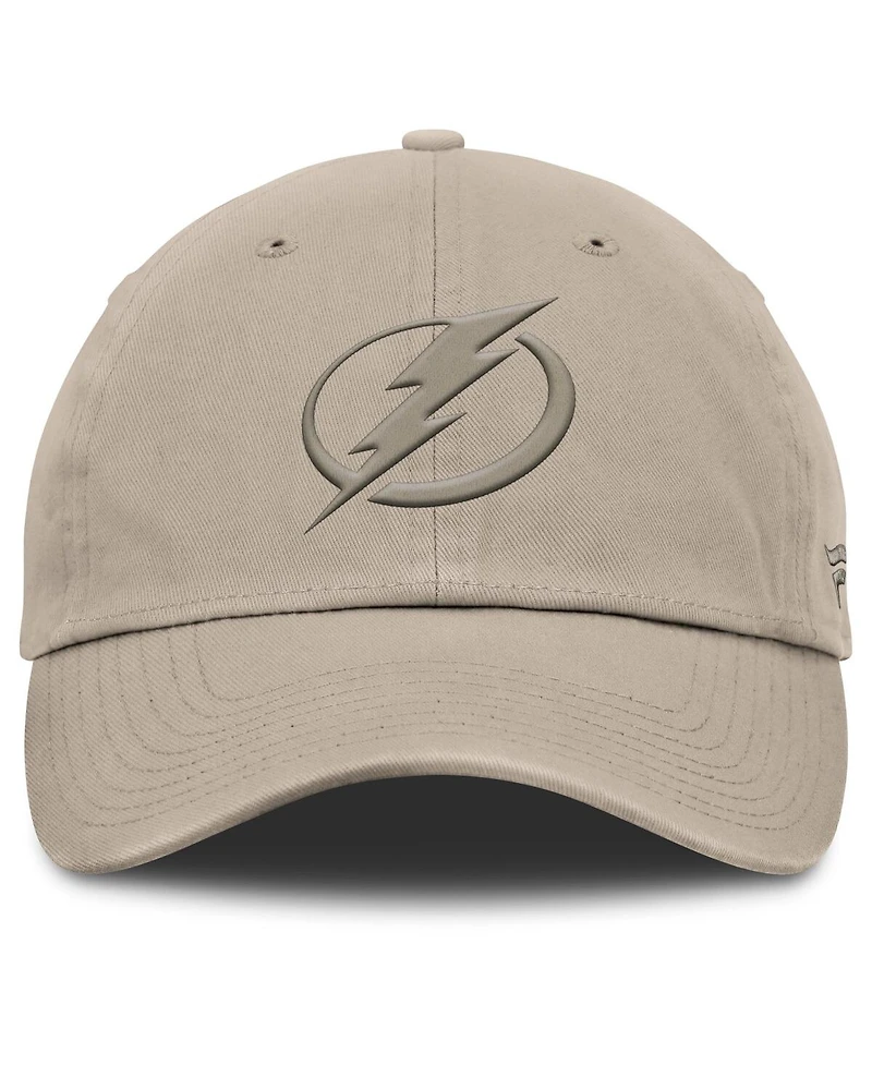 Fanatics Men's Tan Tampa Bay Lightning Authentic Pro Road Adjustable Hat
