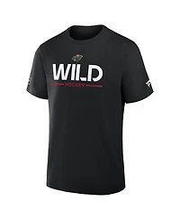 Fanatics Men's Black Minnesota Wild Authentic Pro Primary T-Shirt