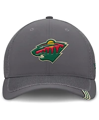 Fanatics Men's Gray Minnesota Wild Clincher Team Stripes Flex Hat