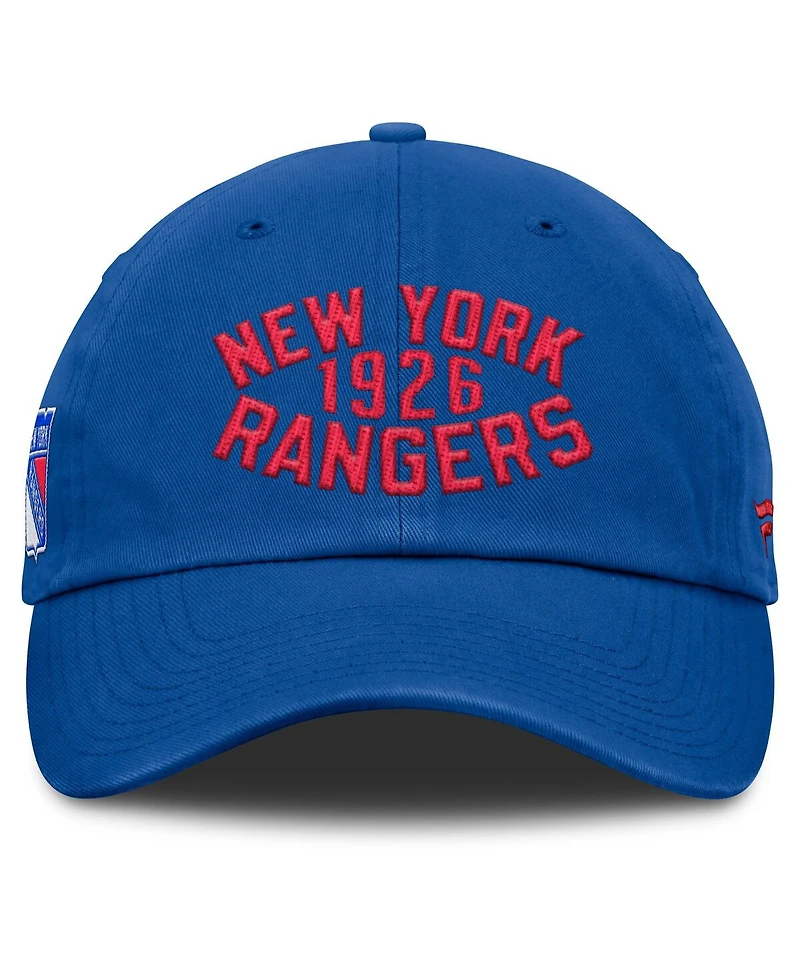 Fanatics Men's Blue New York Rangers Fundamentals Archer Adjustable Hat