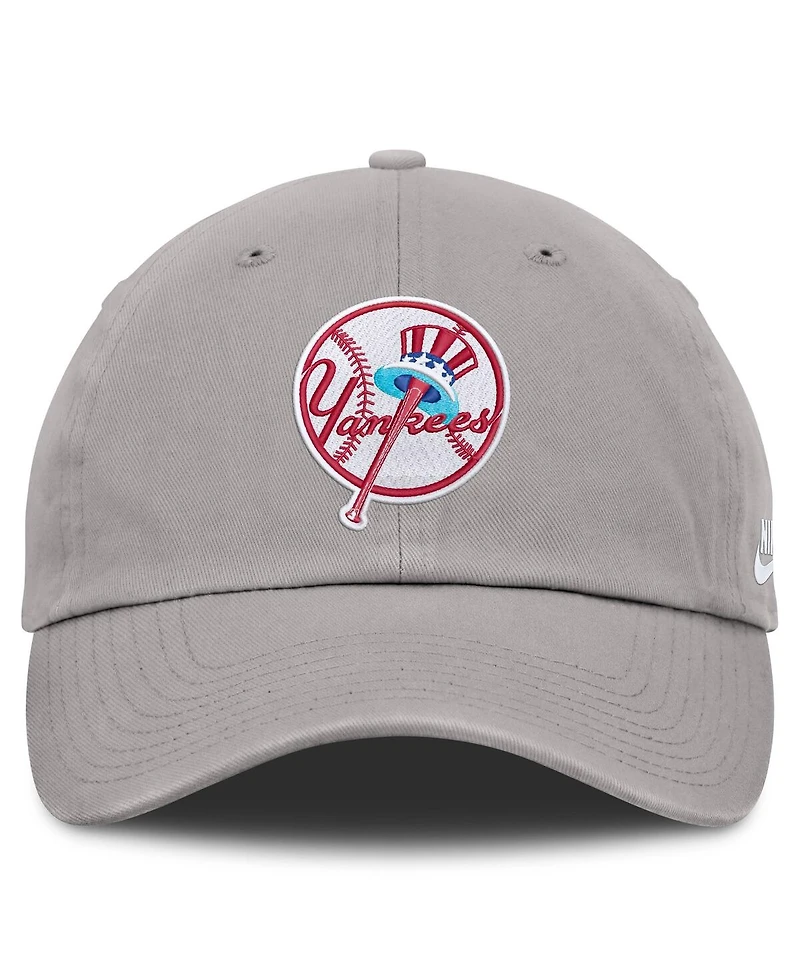 Nike Men's Gray New York Yankees Cooperstown Collection Club Adjustable Hat
