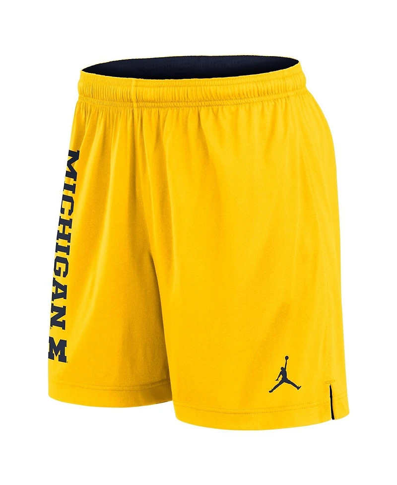 Jordan Men's Navy/Maize Michigan Wolverines Courtside Standard Issue Dri-fit Reversible Shorts