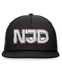 Fanatics Men's Black New Jersey Devils Authentic Pro Rink Team Code Snapback Hat