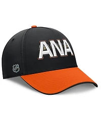 Fanatics Men's Black/Orange Anaheim Ducks Authentic Pro Rink Team Code Flex Hat