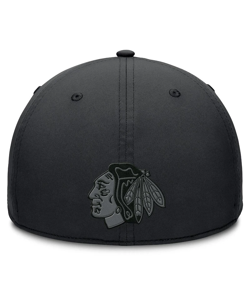 Fanatics Men's Black Chicago Blackhawks Authentic Pro Road Team Code Flex Hat