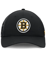 Fanatics Men's Black Boston Bruins Authentic Pro Home Ice Trucker Adjustable Hat