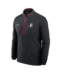 Nike Men's Black Florida State Seminoles Courtside Victory Dri-fit Half-Zip Pullover Hoodie