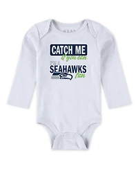 Wear by Erin Andrews Baby Boys and Girls Newborn 3-Piece Seattle Seahawks Turn Me Around Bodysuits Pant Set