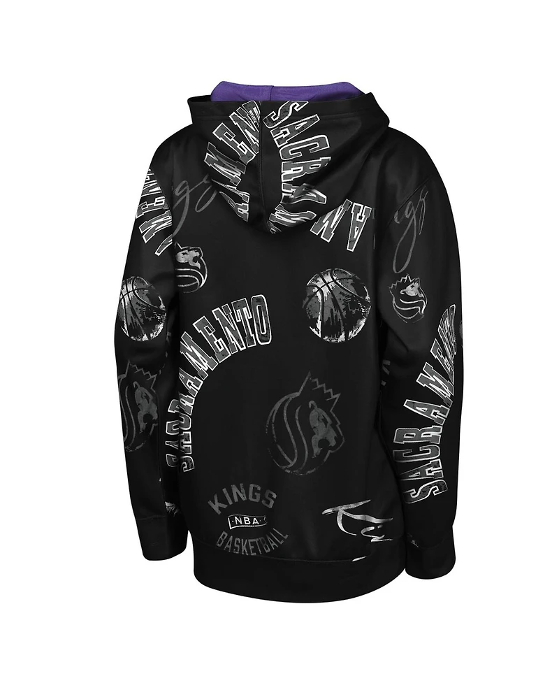 Outerstuff Big Boys and Girls Black Sacramento Kings Moving Violation Hoodie