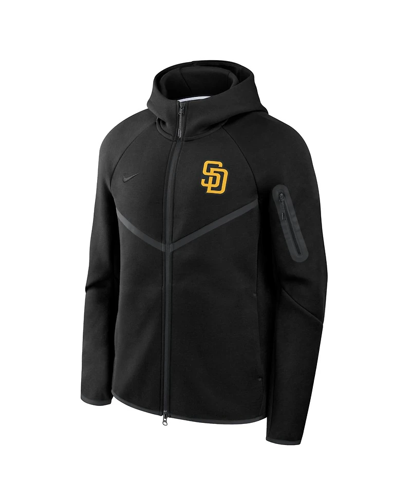 Nike Men's Black San Diego Padres Tech Fleece Windrunner Full-Zip Hoodie Jacket