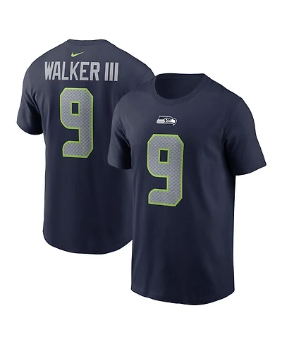 Nike Men's Kenneth Walker Iii College Navy Seattle Seahawks Player Name Number T-Shirt